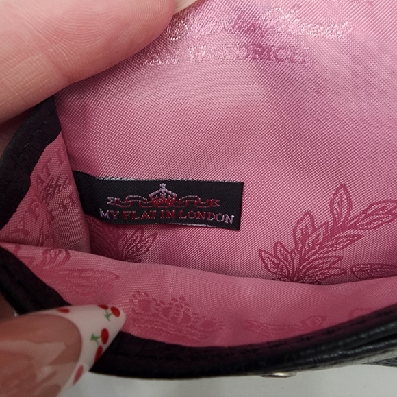 My Flat in London Black Leather Card Holder with Crystal Accent - Picture 3 of 3